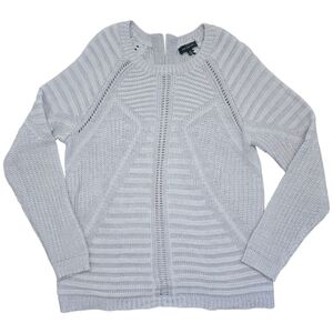 The Limited Cable Knit Sweater Size Medium Soft Cozy Geometric Pullover Gray